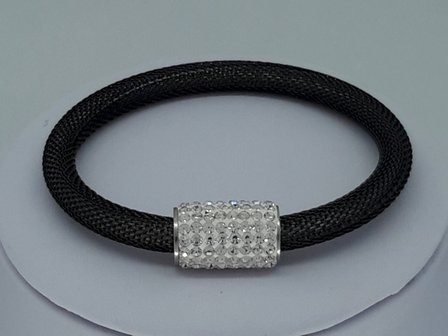 kette &amp; armband schwarz, mesh, edelstahlset