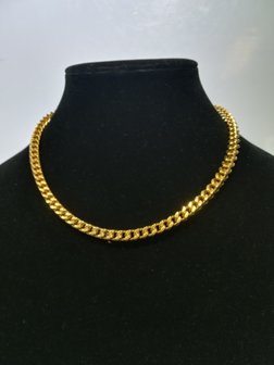 Edelstahl Gold farbe, kette/Halskette, Quadrat Gourmet- gliede. 45 cm