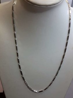 Edelstaal Gepolijst schakel ketting, L 55 cm