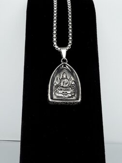 Hanger, amulet Quan Yin - Boedha, edelstaal