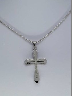 Anh&auml;nger, doppelt Kreuz, Diamant, Edelstahl