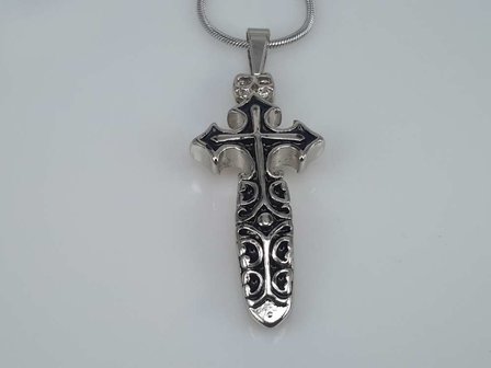 Edelstahl Anh&auml;nger, Gotik, Kreuz