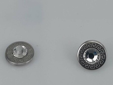 Edelstahl-Ohr-Magnet, 14 mm rund, Kristallglas, Motiv