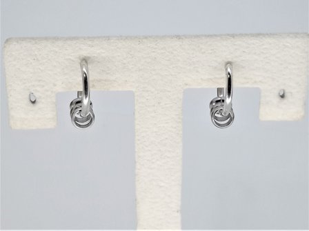 Ohrringemit Federverschluss, &Oslash; 30 mm, 3 decoringe, Edelstahl