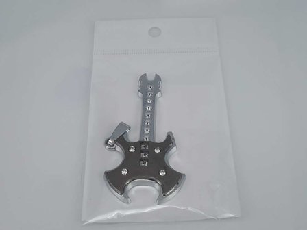 Edelstahl Anh&auml;nger, Gitarre, Resonanzk&ouml;rper schwarzf, Strass