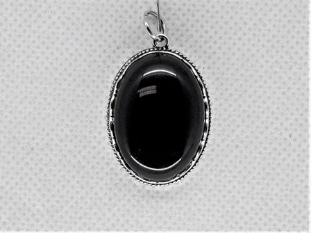 Onyx, Edelstein Oval h&auml;nger