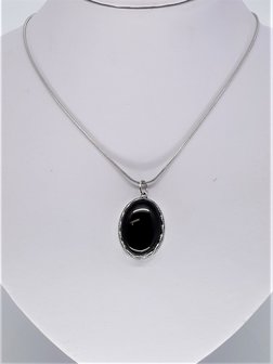 Onyx, Edelstein Oval h&auml;nger