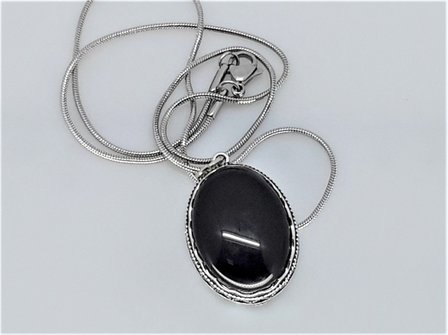 Onyx, Edelstein Oval h&auml;nger