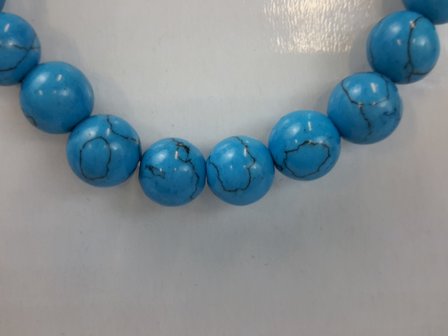 Armband Turkoois blauw 19 kralen