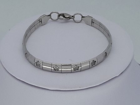 Omega ketting &amp; armband, bloemetje, edelstaalset