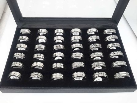 Edelstahl Ringe breit, 2 Schienen 12 Ebene, box 36st