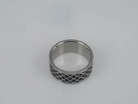 Edelstahl Ringe breit, schwarze diamand, box 36st