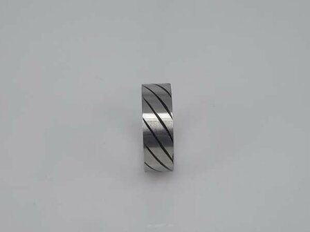 Edelstahl Ringe breit, zebra streifen, box 36st