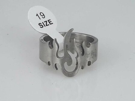 Edelstahl Ringe gotisch Flammen, box 36st