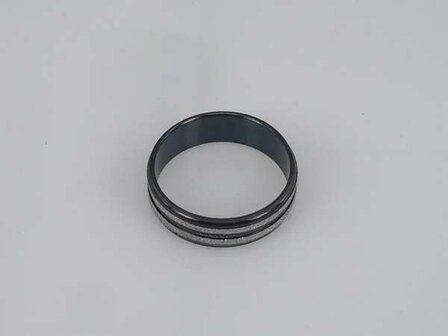  Schwarz Edelstahl Ringe, 2 silberf. bahne, box 36st