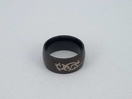 Edelstahl Jungen Ringe, Schwarz, Gr&ouml;&szlig;e 15