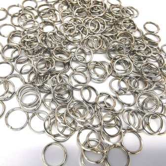 Offener Ring, 7 mm, antik silberfarben, pro 500