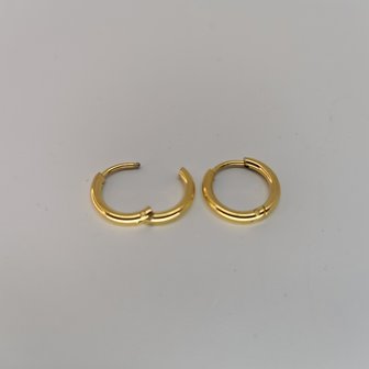Ohrringe, &Oslash; 10 mm, Edelstahl, Goldfarben