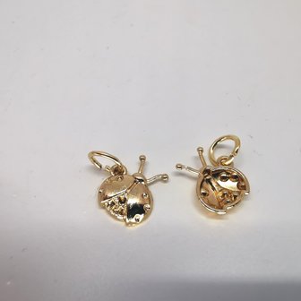 10 Set goldfarbener Marienk&auml;fer Charm mit Ringen,