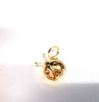 10 Set goldfarbener Marienk&auml;fer Charm mit Ringen,