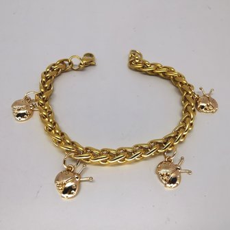 10 Set goldfarbener Marienk&auml;fer Charm mit Ringen,