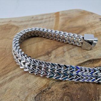 Armband 19cm, Doppel-VV-Glied, Druckverschluss, Edelstahl