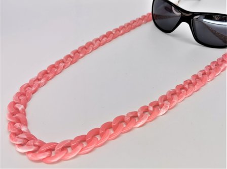 Trendy in fashion accessoires brillenkoord/ketting modieus Roze kleur.