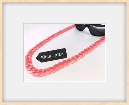 Trendy in fashion accessoires brillenkoord/ketting modieus Roze kleur.