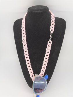 Trendy in fashion accessoires brillenkoord/ketting modieus Baby ros&eacute; kleur.