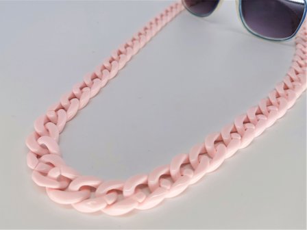 Trendy in fashion accessoires brillenkoord/ketting modieus Baby ros&eacute; kleur.