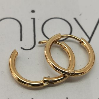 Ohrringe, &Oslash; 12 mm, Edelstahl, Goldfarben