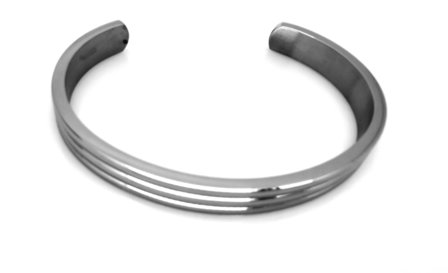 Bangle Armband, doppelte Nut, Edelstahl