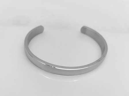 Bangle armband, glad 7,7mm, edelstaal