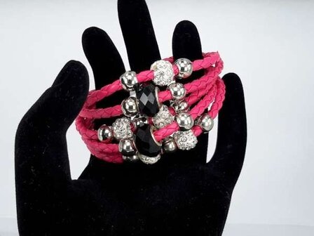 Armband, 5-teilig geflochten, Perlen und shamballa&#039;s