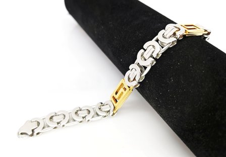 Armband aus Edelstahl 316L Gold-und Silber Coarse Gr&ouml;&szlig;e 22 und 24 cm