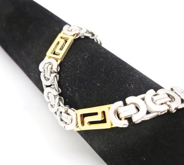 Armband aus Edelstahl 316L Gold-und Silber Coarse Gr&ouml;&szlig;e 22 und 24 cm