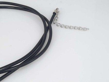 PU leren ketting, rond, zwart