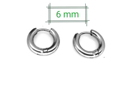 Mini Ohrringe 6mm - Chirurgenstahl - Silberfarbe,