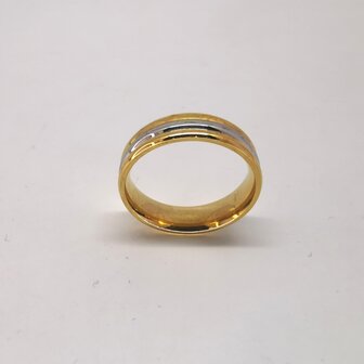 Edelstaal Ringen, 2 goudkl ring 1 staalkl ring, doos 36 st