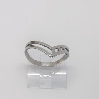 Edelstahl - elegant - Ring in sch&ouml;nem - V-Motiv. box 36st