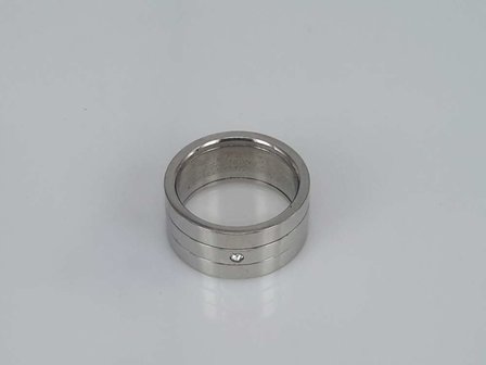 Edelstahl Ringe breit, super kleine zirkonia, box 36 st