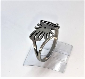 Edelstahl Ringe Silberring mit Schmetterling, box 36 st