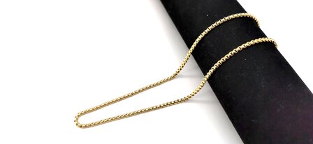 Edelstahl Jasseron Halskette Goldfarben 45 cm x 3 mm