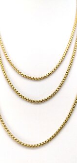 Edelstahl Jasseron Halskette Goldfarben 45 cm x 3 mm