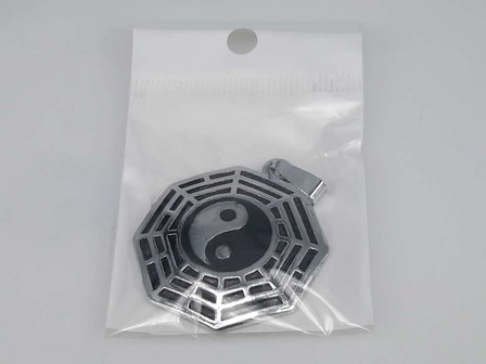 Edelstaal hanger Yin Yang in Esmerald web