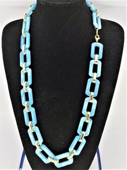 Trendy in fashion accessoires brillenkoord/ketting modieus Turquoise kleur.