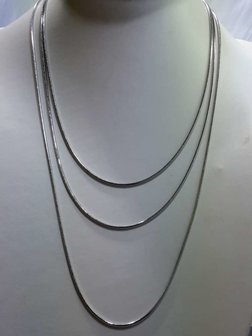 Edelstaal Ronde slangenketting, L 80 cm