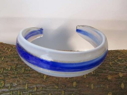 Murano armband, kleurencombinatie transparant, wit, goud, blauw