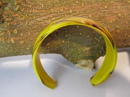 Murano armband, kleurencombinatie geel, goud, bruin