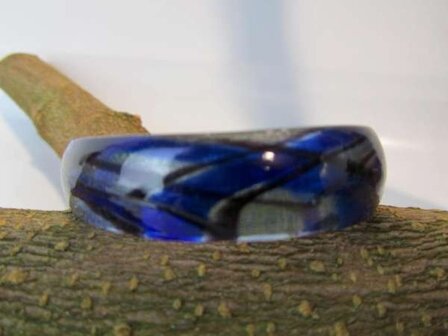 Murano armband, kleurencombinatie blauw, zilver en zwart